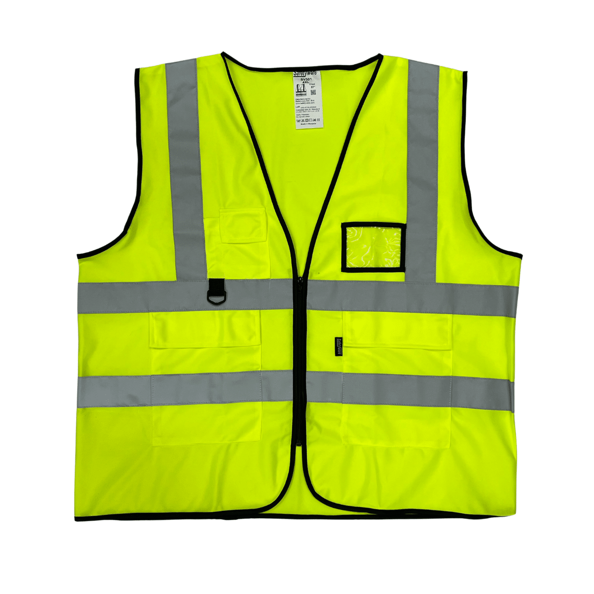 Executive 4 Pocket High-Visibility Reflective Safety Vest for Industrial and Construction Workers.